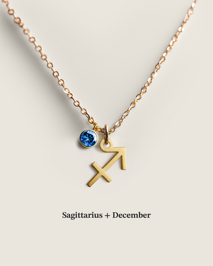 Zodiac & Birthstone Necklace
