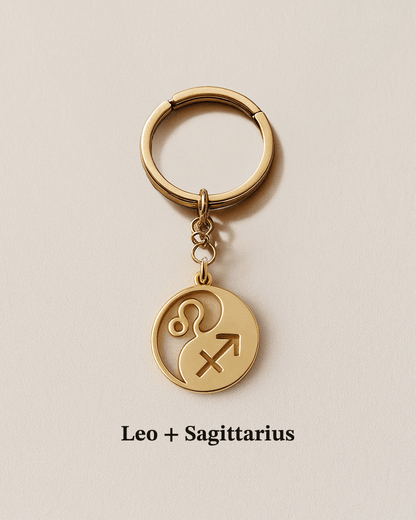 Double Zodiac Keychain | Custom Yin & Yang