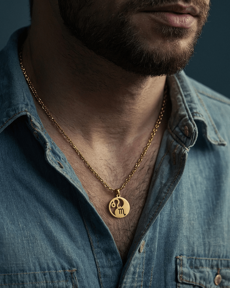 For Him | Double Zodiac Necklace | Custom Yin & Yang