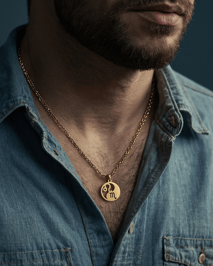 For Him | Double Zodiac Necklace | Custom Yin & Yang